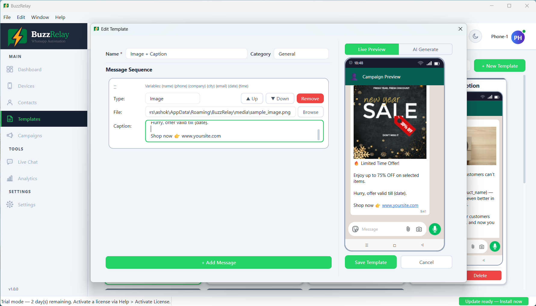 BuzzRelay | Windows App for Sending Bulk Whatsapp Messages